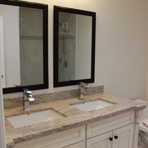   Double Singk Glazed Vanity Granite Countertop