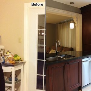  Classic Solid Maple Stained Mahogany Kitchen Before After