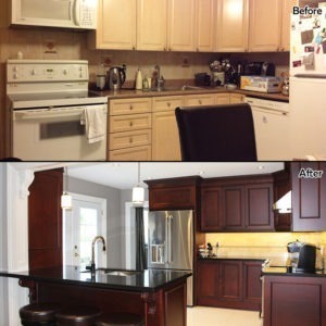  Classic Solid Maple Stained Mahogany Kitchen New Layout