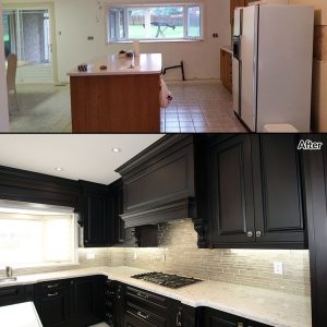  Stained Dark Chocolate Classic Kitchen Before And After Photo B