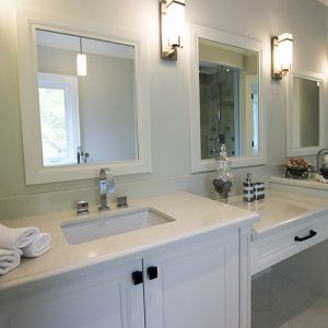   Custom Made Modern Double Sink Vanity Dressing Table