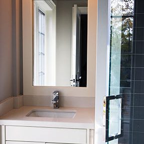   Custom Made White Single Sink Vanity