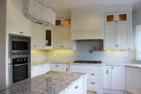   Transitional Painted Kitchen With Granit Counter Top North York