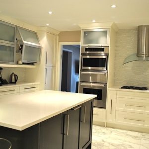   Off White Kitchen With Mdf And Lift Up Aluminume Doors