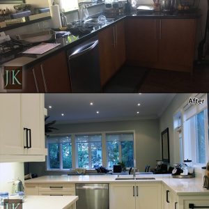 custom made painted kitchen cabinets north york before after photo
