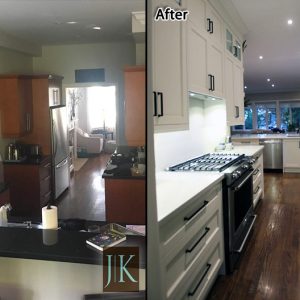 double stacked kitchen cabinets renovation before after photo