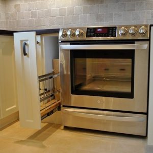   Transitional Kitchen With Spice And Tray Pull Outs