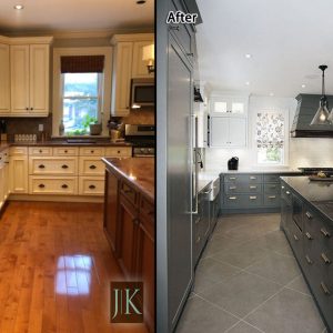 gray white walnut modern kitchen design