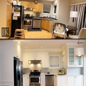 custom kitchen remodeling painted mdf quartz countertop before after a