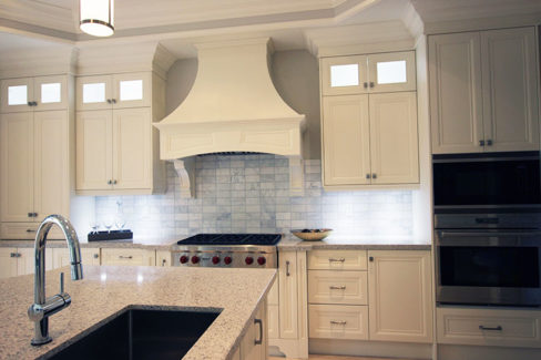  Classic White Kitchend Built In Stove Canopy Hood Range Double Stack Cabinets