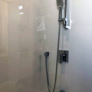 Bathroom renovation in Markham by Joseph kitchen and Bath in Markham. New bathtub and shower fixtures. Construction by Joseph kitchen and Bath Markham .