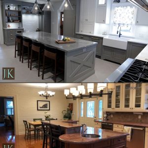 Before and After Face Frame Kitchen Markham by Joseph kitchen custom cabinetry