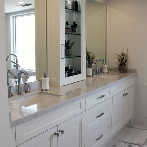 Custom made vanity double sink painted vanity Designed and built by Joseph Kitchen North York 2019