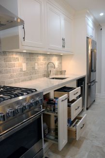 Pull outs to help create highly organized space in every kitchens for every day life. By JK 2017 Richmond Hill.