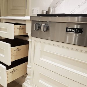 High end kitchen pull outs. Deep solid wood drawers for pots and pants. Installed by Joseph kitchen- North York 2018