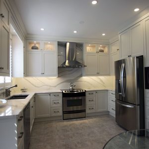 Cambria quartz counter top. Britanicca from marble collection. Custom cabinet by JK Markham 2018