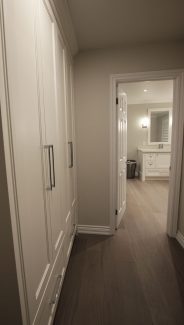 Closet. Painted MDF off white closet doors. Custom design and built by JK. Dec- 2018 Markham