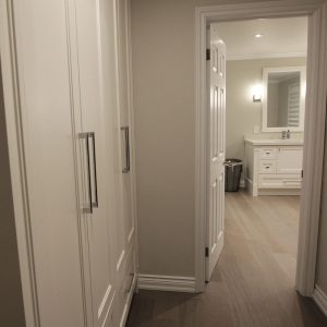 Closet. Painted MDF off white closet doors. Custom design and built by JK. Dec- 2018 Markham