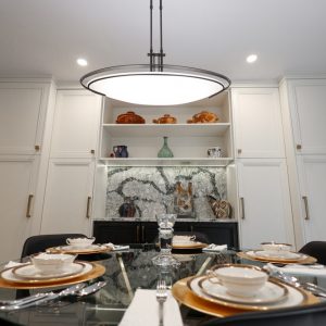 Kitchen remodeling Kitchen full pantry Painted MDF Wall unit including pantry and floating shelves Desing and build by JK Markham