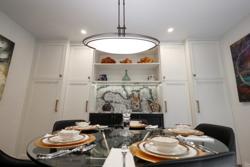 Kitchen remodeling Kitchen full pantry Painted MDF Wall unit including pantry and floating shelves Desing and build by JK Markham