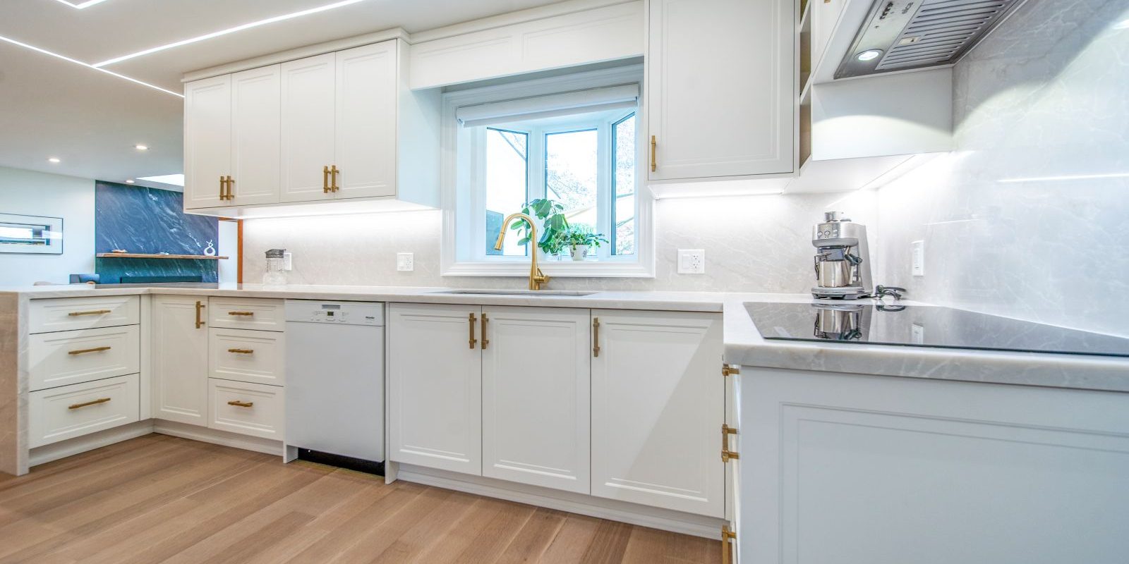Kitchen remodeling Markham designer and builder JK. Transitional off white kitchen cabinets. Quartz countertop Kitchen remodeling Markham designer and builder JK. Transitional off white kitchen cabinets. Quartz countertop
