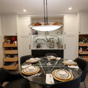 Kitchen remodeling in Toronto pull out pantries solid wood painted in off white pull out dovetail drawers high end organizers for every kitchen Desing, build and installation by JK