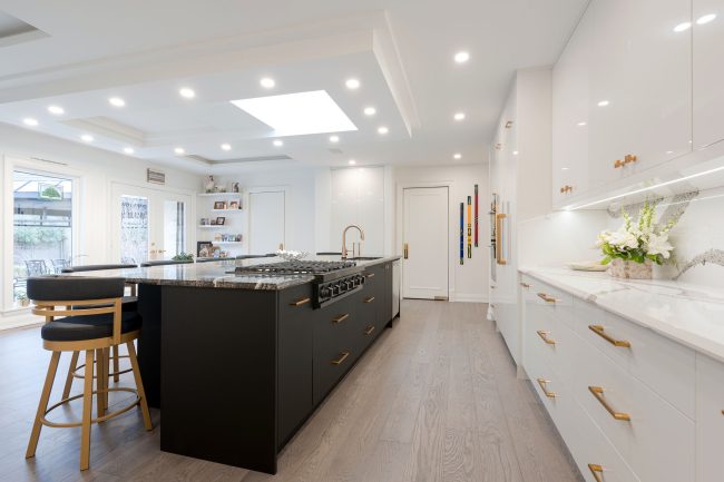 Modern black and white kitchen Toronto designed and builed by JK