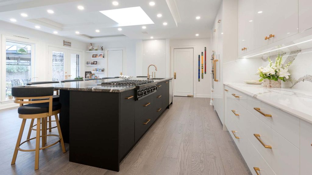 Modern black and white kitchen Toronto designed and builed by JK