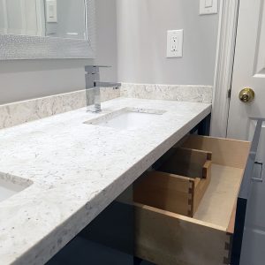 Modern vanity. Blum hinges. U shape drawer.