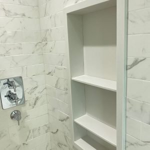 White Nich on stand shower wall. Toronto